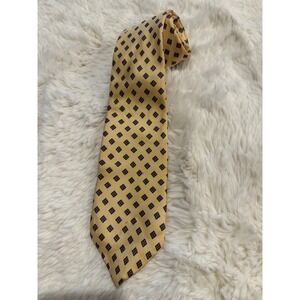 Kuppenheimer Necktie Mens OS Gold Good Geometric Diamond Pattern Silk Accessory